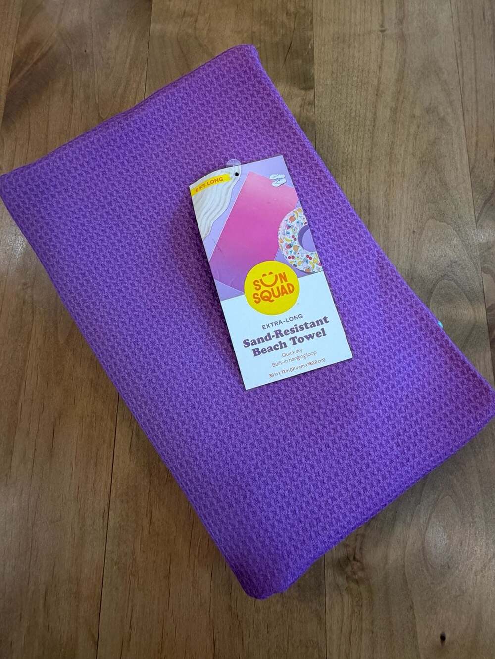 Sun Squad Extra-Long Sand-Resistant Beach Towel NEW